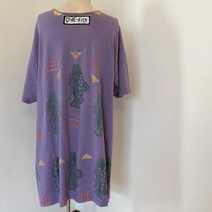 Blue fish T shirt dress